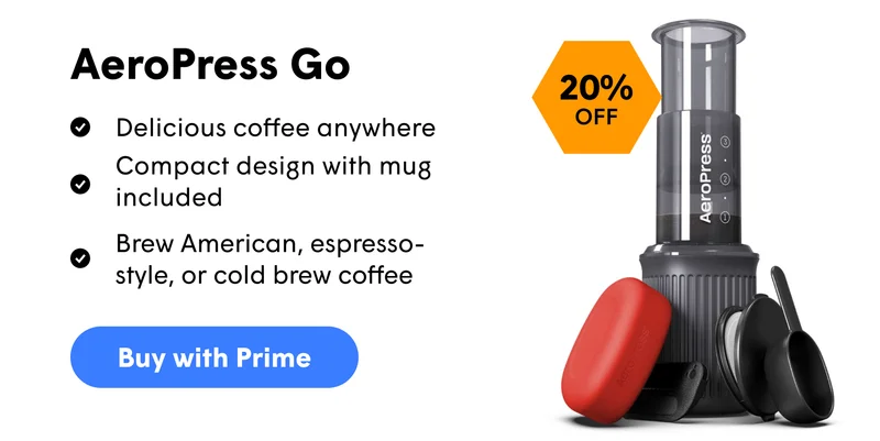 AeroPress Go Delicious coffee anywhere  Compact design with mug included Brew American, espresso-style, or cold brew coffee [BUY WITH PRIME]