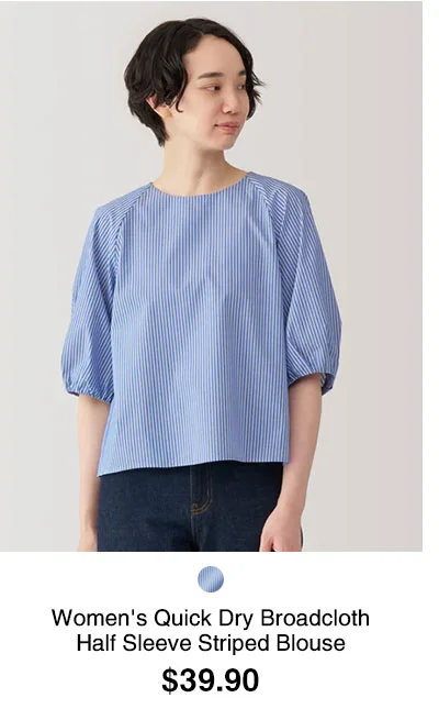 Shop Women's Quick Dry Broadcloth Half Sleeve Striped Blouse