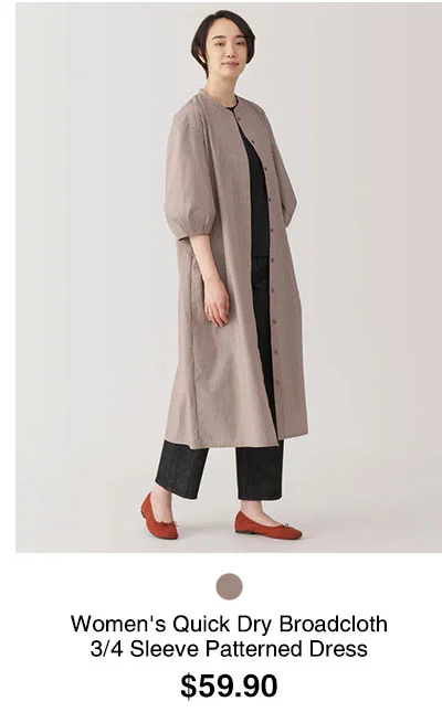 Shop Women's Quick Dry Broadcloth 3/4 Sleeve Patterned Dress