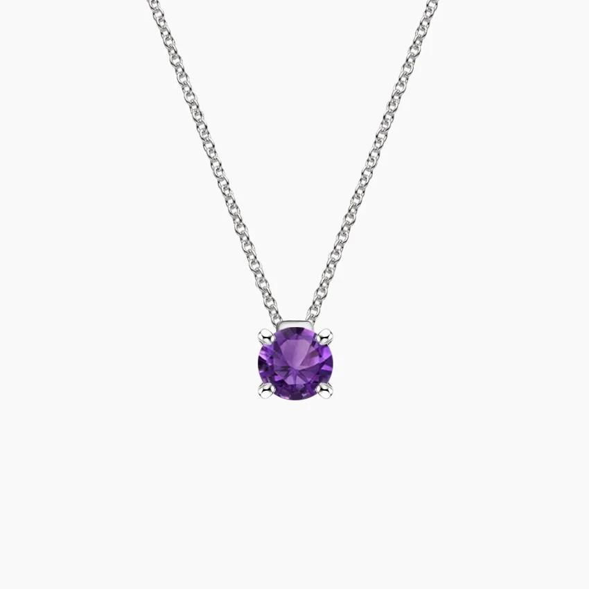 Floating Solitaire Amethyst Pendant