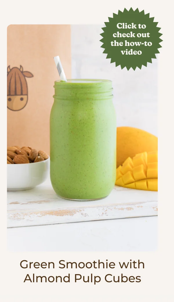 Green Smoothie with Almond Pulp Cubes recipe
