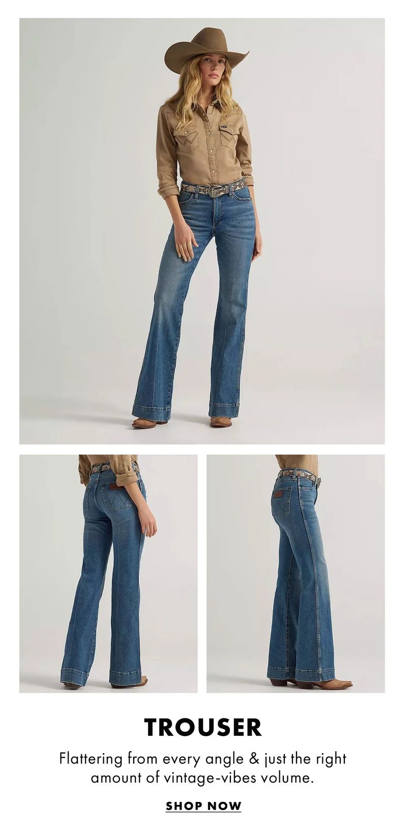 Trouser flattering from every angle & just the right amount of vintage-vibes volume. Shop now