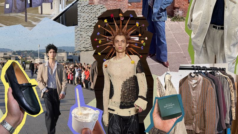 Collage of scenes from this year's Pitti Uomo