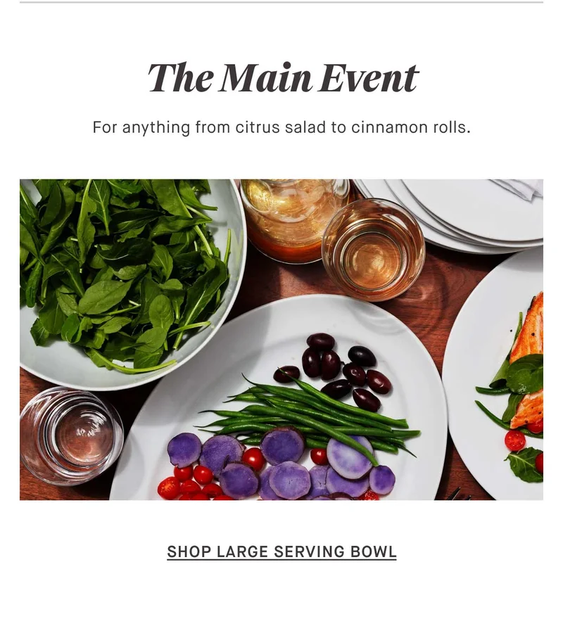 The Main Event For anything from citrus salad to cinnamon rolls. -- Shop Large Serving Bowl