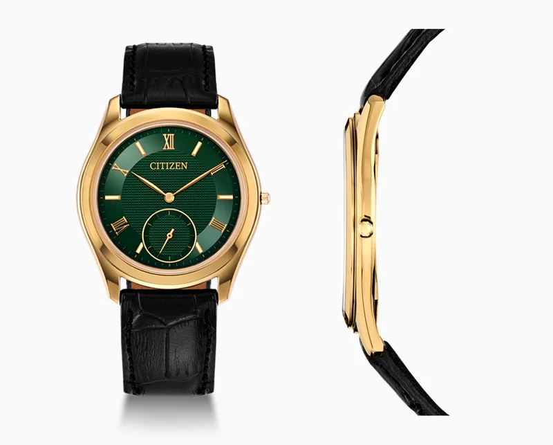 Eco-Drive One Green Dial Crocodile Strap AQ5022-02W