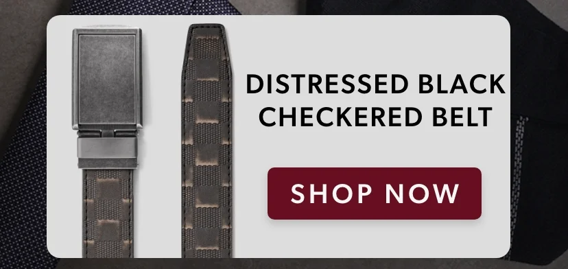Distressed Black Checkered Belt Distressed Black Checkered Belt