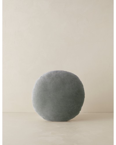 Velvet Round Pillow by Sarah Sherman Samuel - Lichen