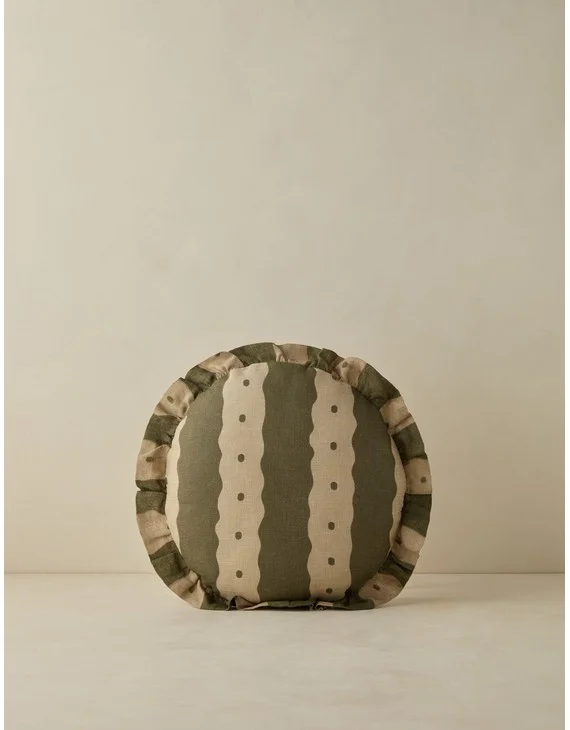 Dotti Linen Pillow by Sarah Sherman Samuel - Round