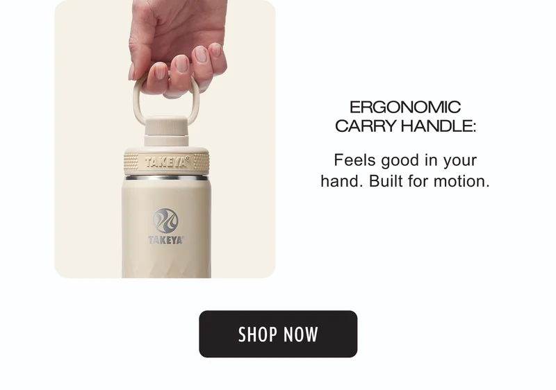 Ergonomic carry handle | Feels good in your hand | Built for motion