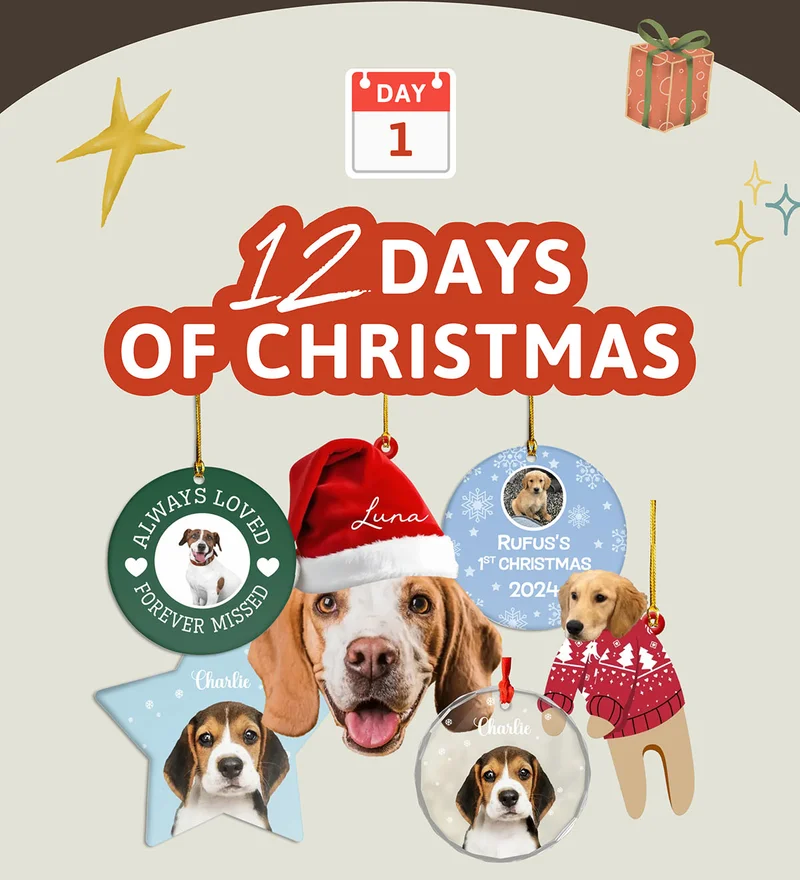 DAY 1: 12 Days of Christmas: BOGOHP Pet Face Ornaments