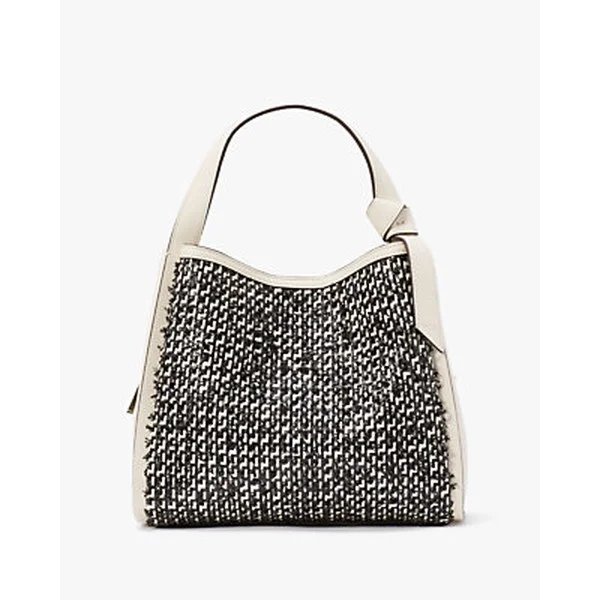 Knott Raffia Tweed Medium Crossbody Tote