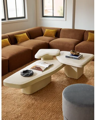 Maro Indoor / Outdoor Nesting Coffee Table - Ivory / Large