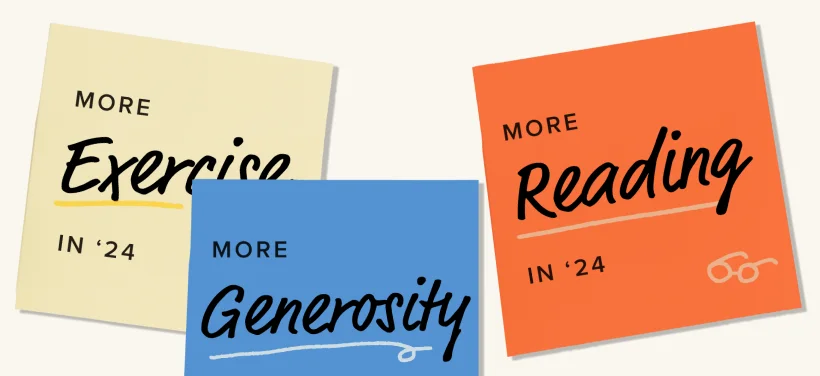 Sticky notes that say: