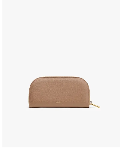 Curved Zip Wallet Cappuccino