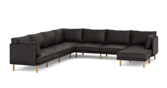 Field Leather 8-Piece Sectional Lounger