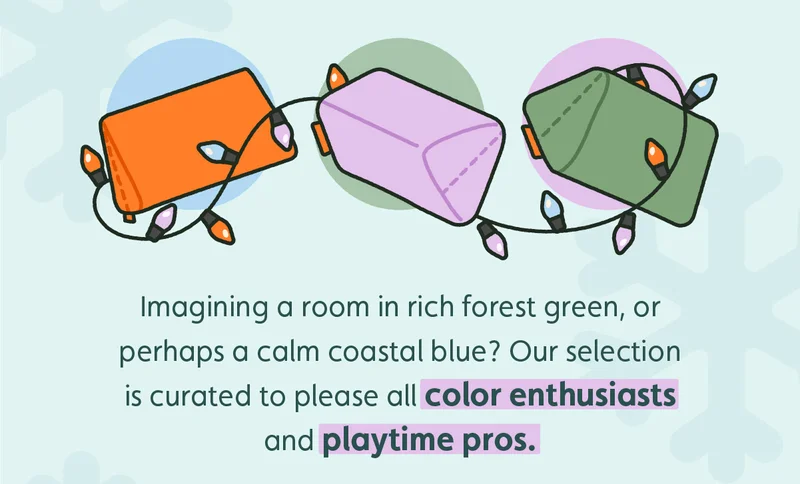 Imagining a room in rich forest green, or perhaps a calm coastal blue? Our selection is curated to please all color enthusiasts and playtime pros.