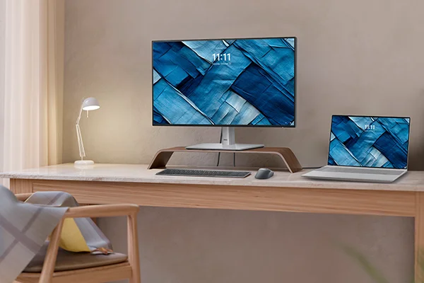 Minimalist Cozy Home Workspace, Large windows and plants