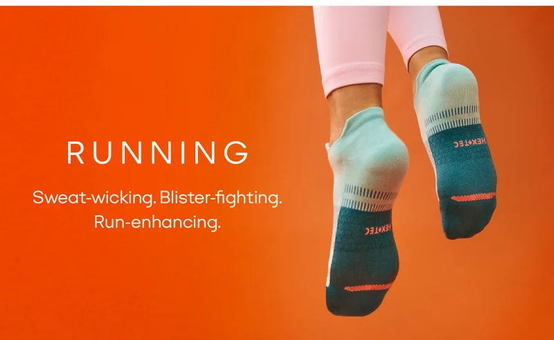 RUNNING. Sweat-wicking. Blister-fighting. Run-enhancing.