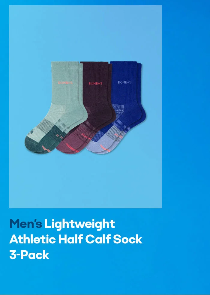 Men's Lightweight Athletic Half Calf Sock 3-Pack