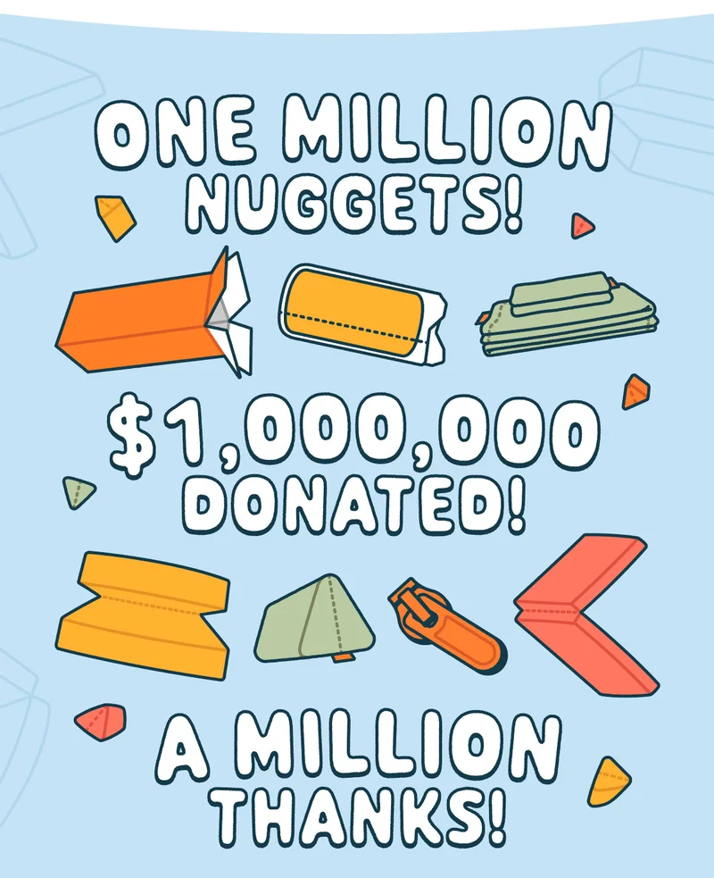 One Million Nuggets. $1,000,000 Donated. A Million Thanks.