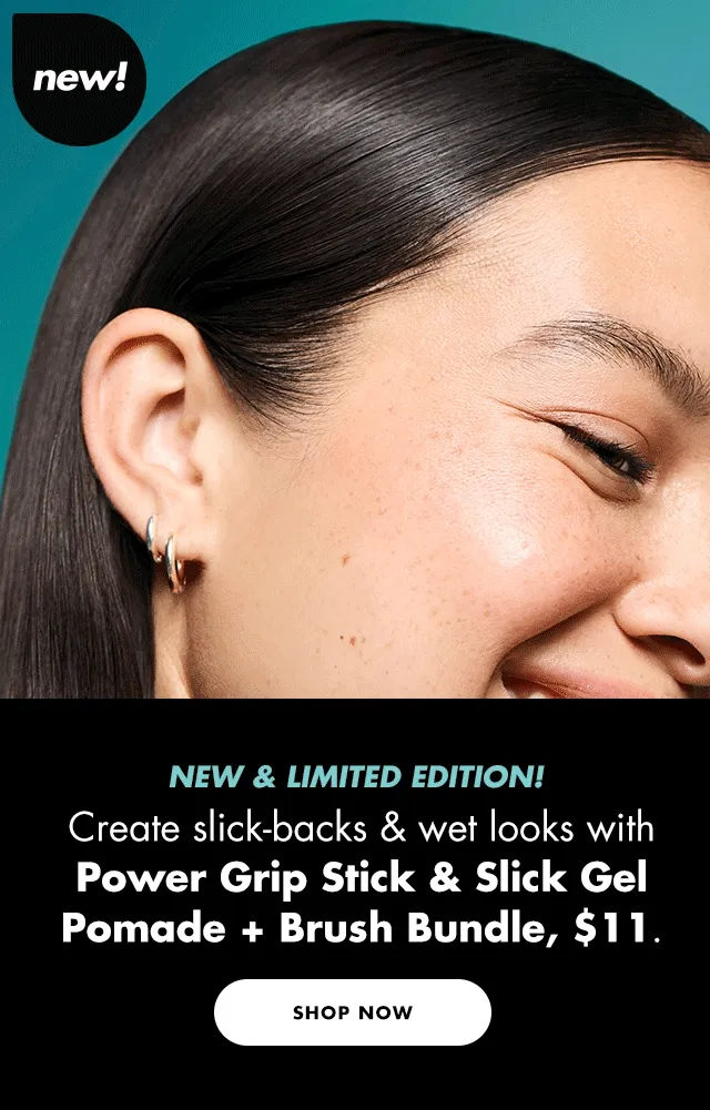 Power Grip Stick & Slick Gel Pomade + Brush Bundle