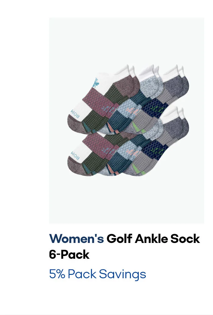 Women's Golf Ankle Sock 6-Pack 5% Pack Savings