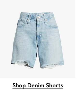 Denim shorts.