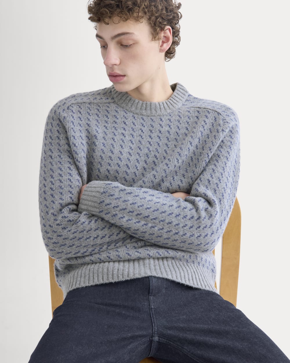 Image of Wool Cashmere Nordic Crew | Vintage Heather Grey
