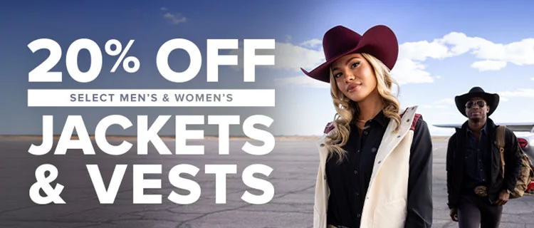 20% OFF JACKETS AND VESTS