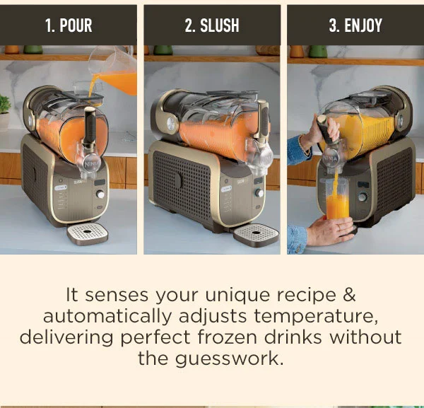 It senses your unique recipe & automatically adjusts temperature, delivering perfect frozen drinks without the guesswork.