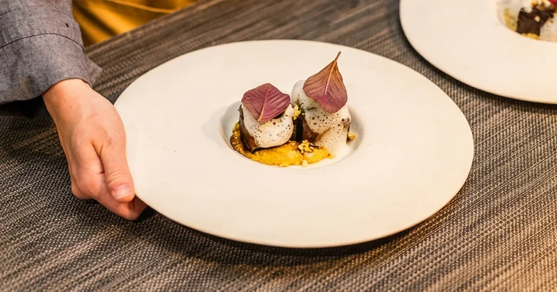 Elegantly plated dish at Frasca Food and Wine in Park City.