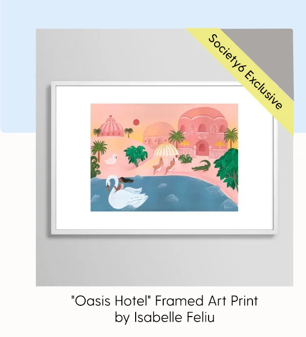 Oasis Hotel - Framed Art Print by Isabelle Feliu
