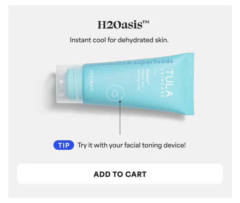 H20asis™. instant cool for dehydrated skin. TIP: Try it with your facial toning device! -- ADD TO CART