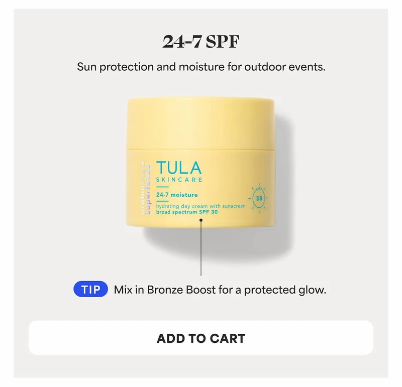 24-7 SPF Sun protection and moisture for outdoor events. TIP: Mix in Bronze Boost for a protected glow. -- ADD TO CART
