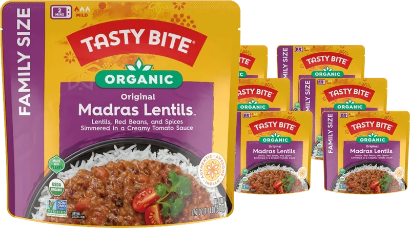 Image of Tasty Bite Family Size Organic Madras Lentils (6 Pack)