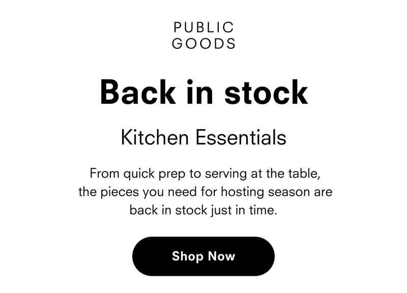 Back in stock: Kitchen Essentials
