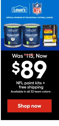 Was $115, Now $89 NFL paint kits+free shipping