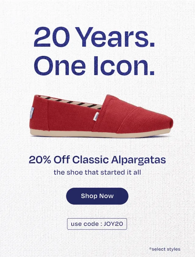 20% Off Classic Alpargatas