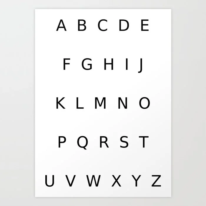 Alphabet (Capital letters) Art Print Art Print