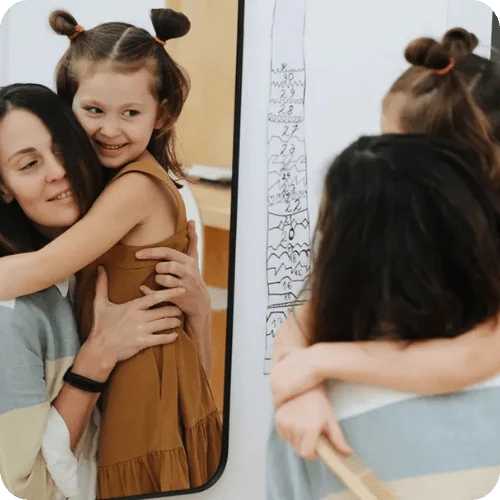 mom saying nice things about herself in front of her daughter mom saying nice things about herself in front of her daughter