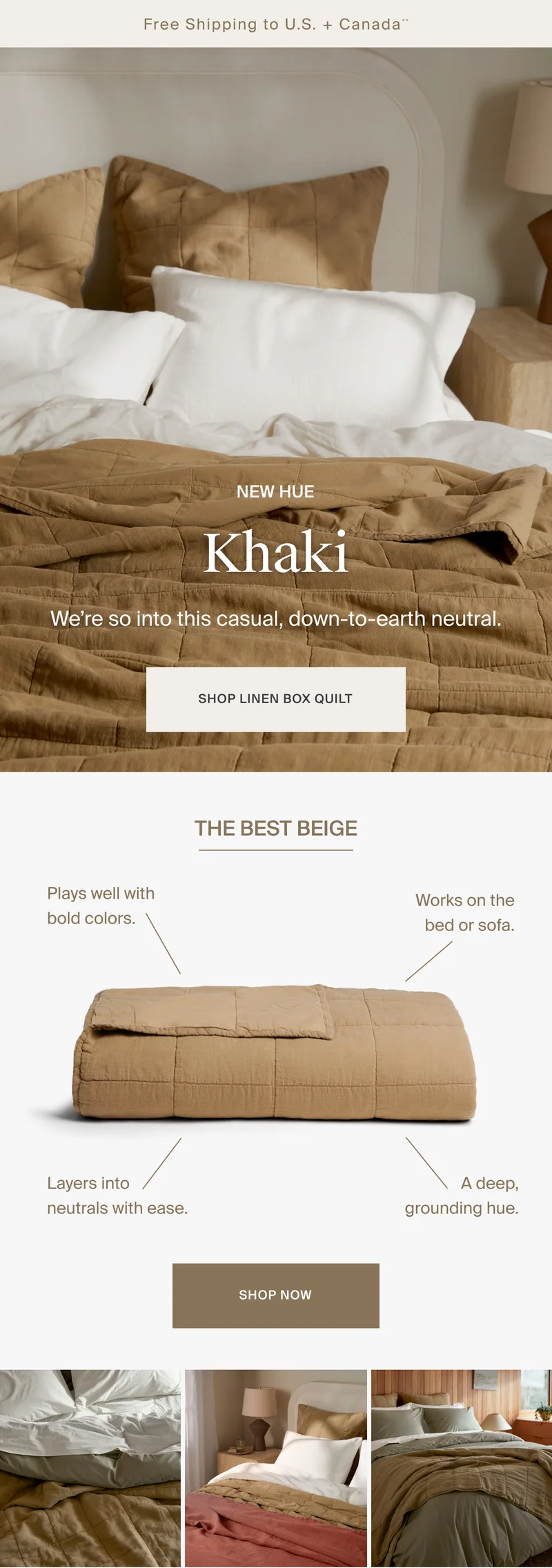 Shop the Linen Box Quilt in New Hue Khaki