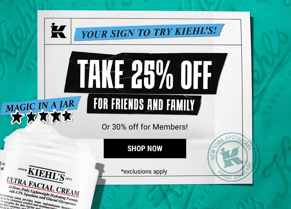 Take 25% Off For Family And Friends