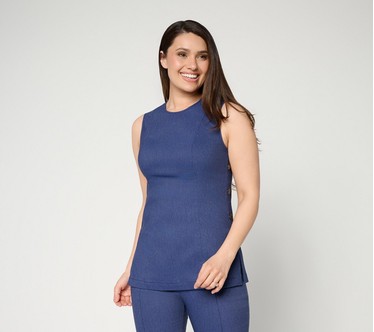 RM Studio x Rebecca Minkoff Stretch Twill Button Detail Sleeveless Top