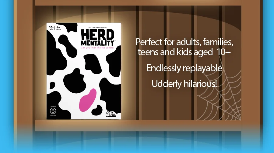 Herd Mentality: Perfect for adults, families, teens and kids aged 10. Endlessly replayable. Udderly hilarious!