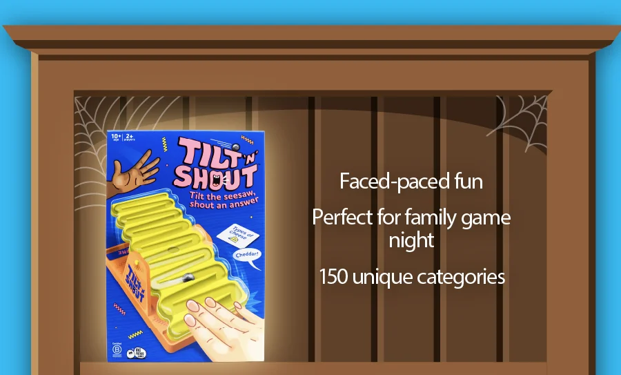 Tilt 'N' Shout: Fast-paced fun. Perfect for family game night. 150 unique categories.