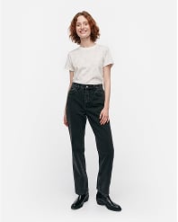 Straight leg jeans in black.