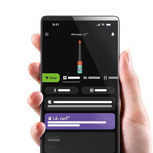 Phone screen of i.d. curl timing the curl.