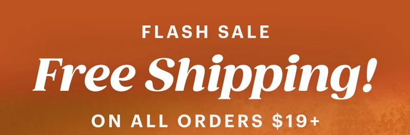 FLASH SALE Free Shipping On All Orders $19+