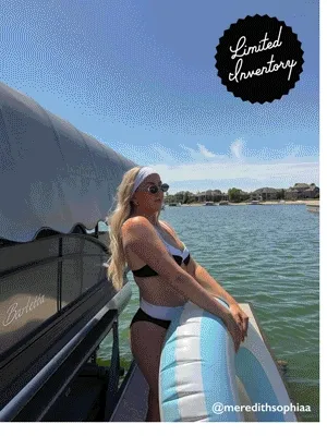 Blue and White Stripe Tube Float