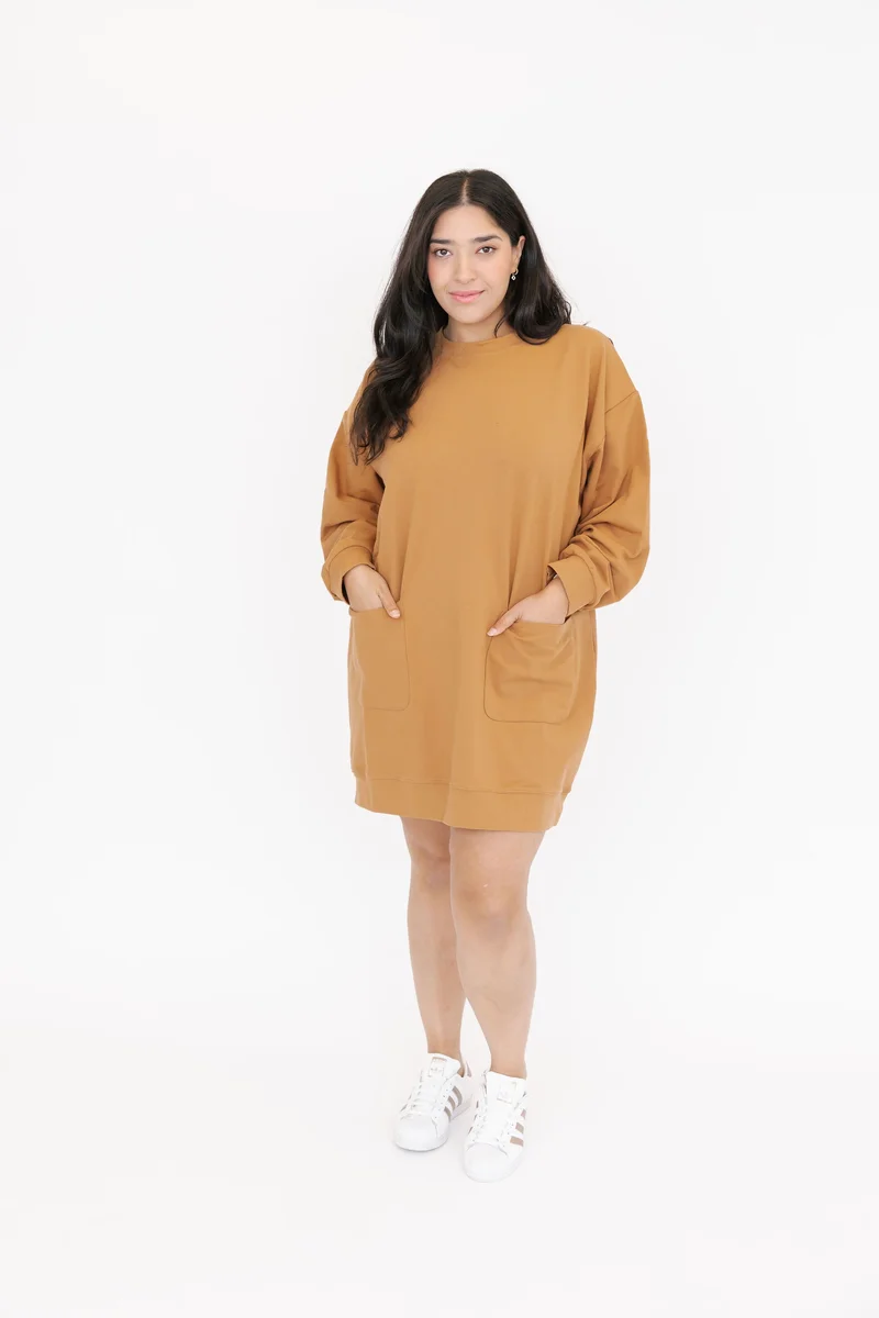Image of Prospect Mini Dress in Cinnamon Brown